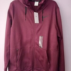 New Nike Men's Maroon Therma Fit Hoodie Jacket